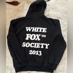 White Fox Oversized Hoodie Black